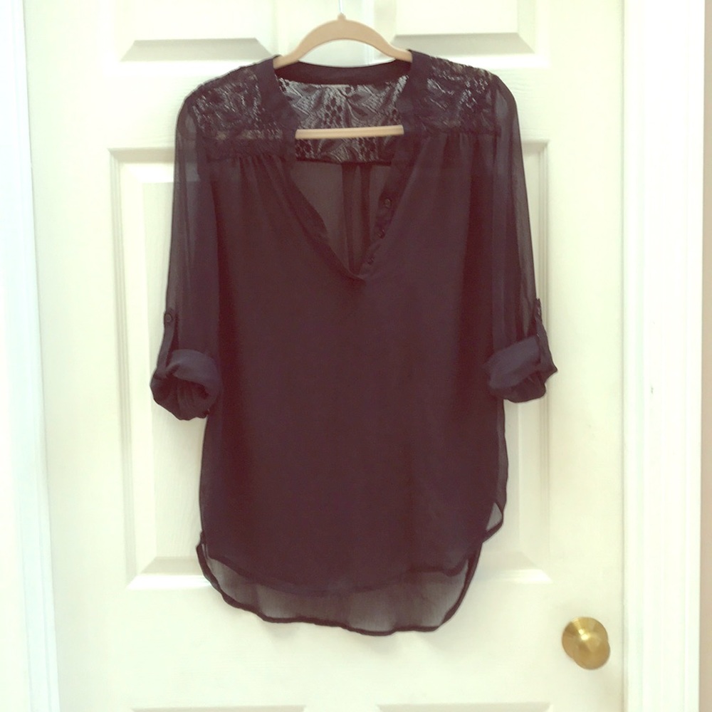 Black sheer tunic